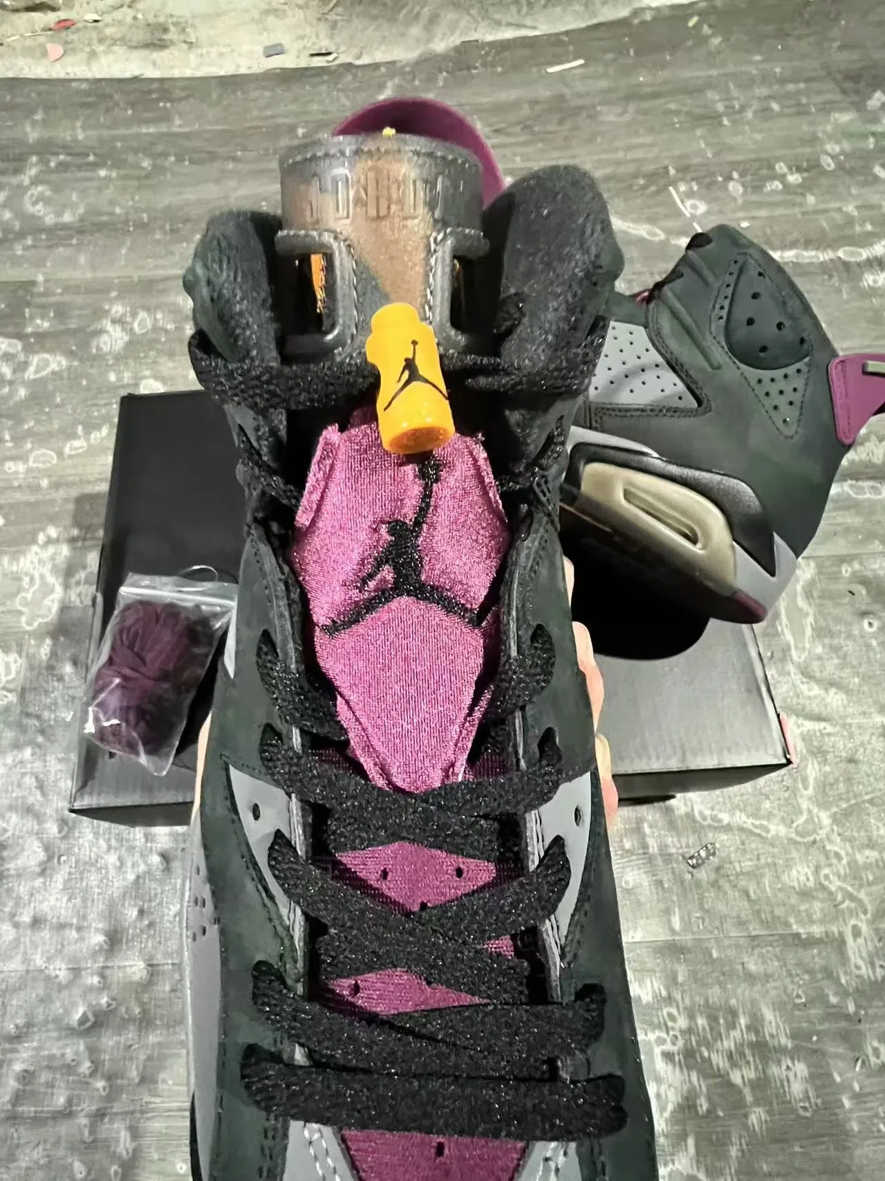 Air Jordan 6 Dark Olive et Purple Chaussures de Basketball 4