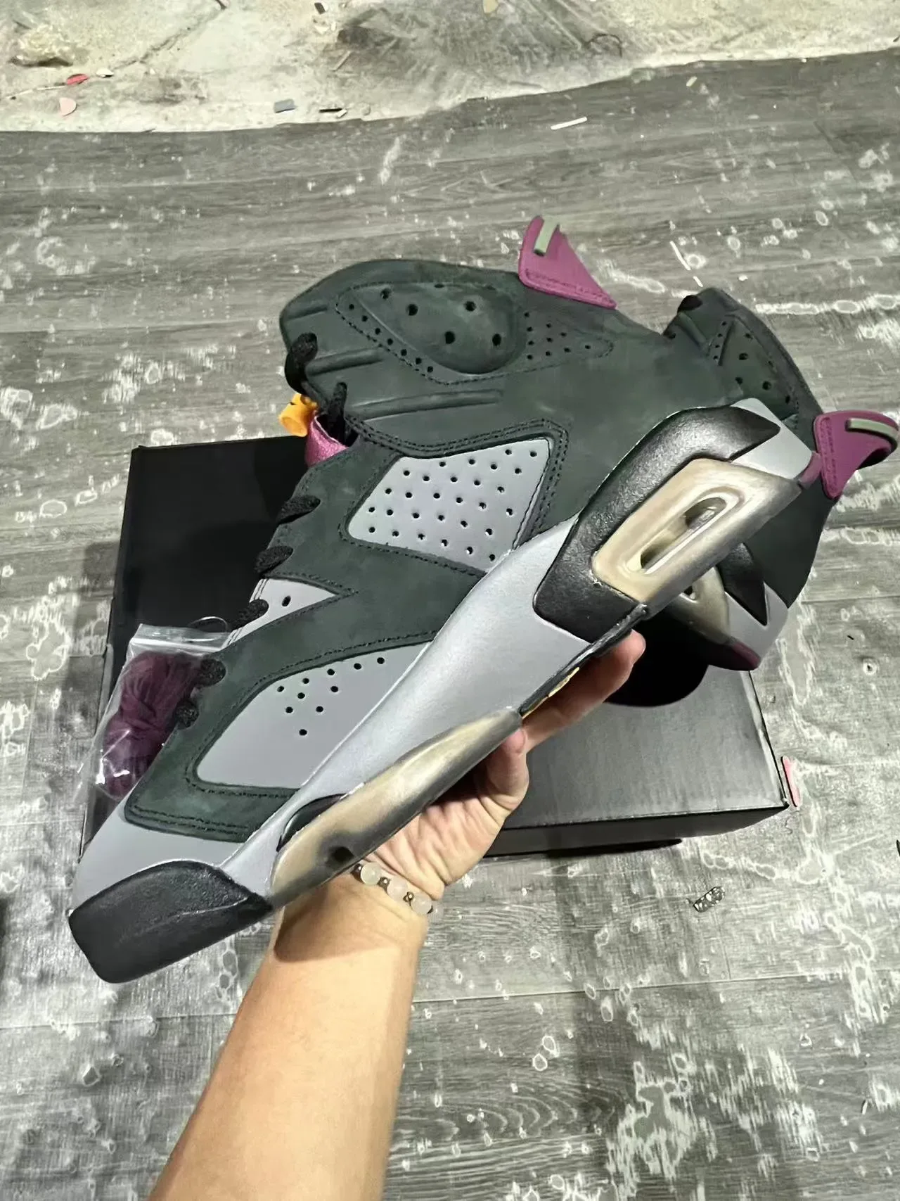 Air Jordan 6 Dark Olive et Purple Chaussures de Basketball 5