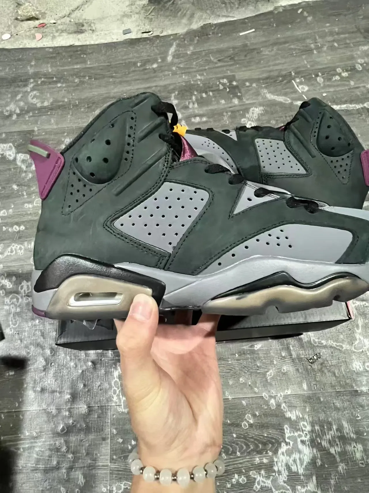 Air Jordan 6 Dark Olive et Purple Chaussures de Basketball 7