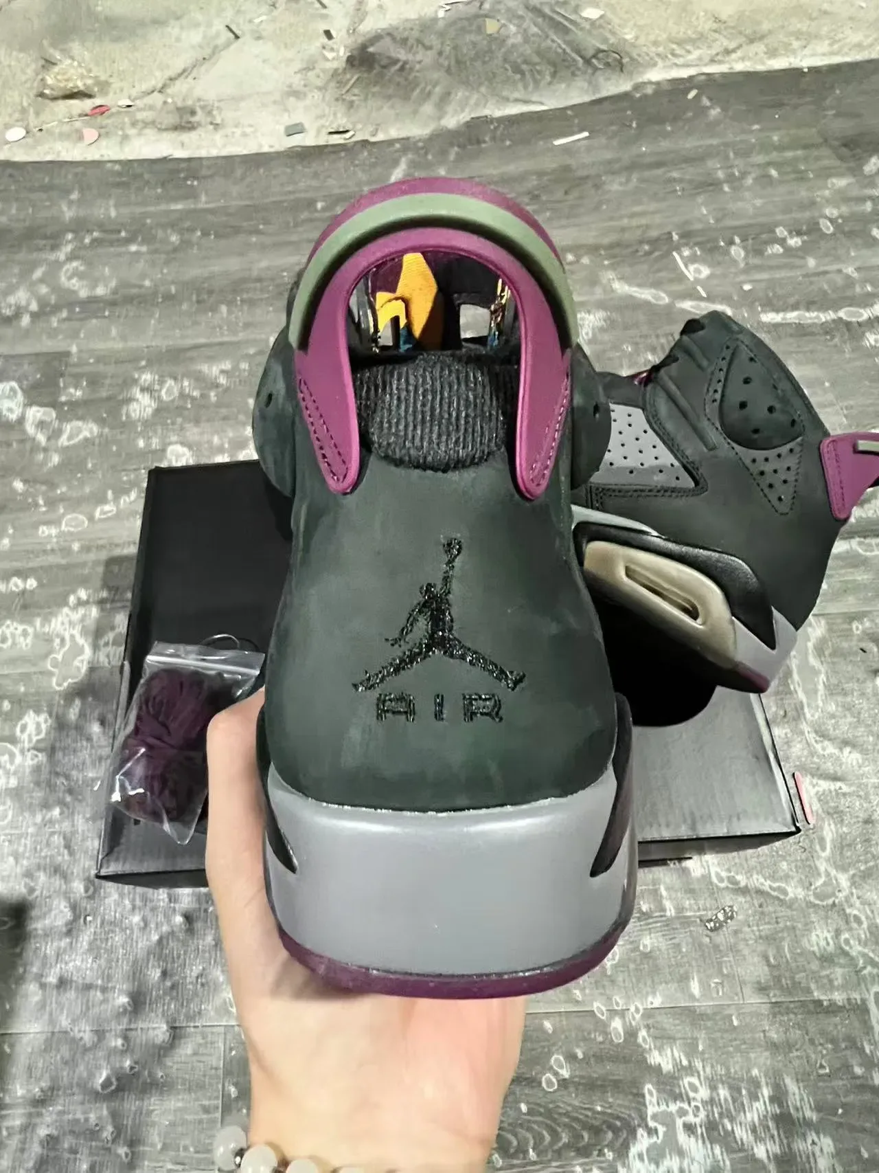 Air Jordan 6 Dark Olive et Purple Chaussures de Basketball 8