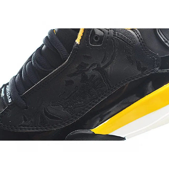 Air Jordan 6 Retro Black Yellow Basketball Shoes 12