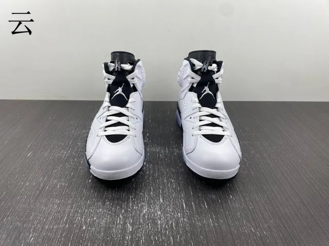 Air Jordan 6 White Black Light Blue Basketball Shoes 3