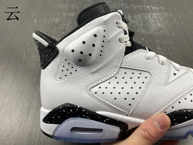 Air Jordan 6 White Black Light Blue Basketball Shoes 4