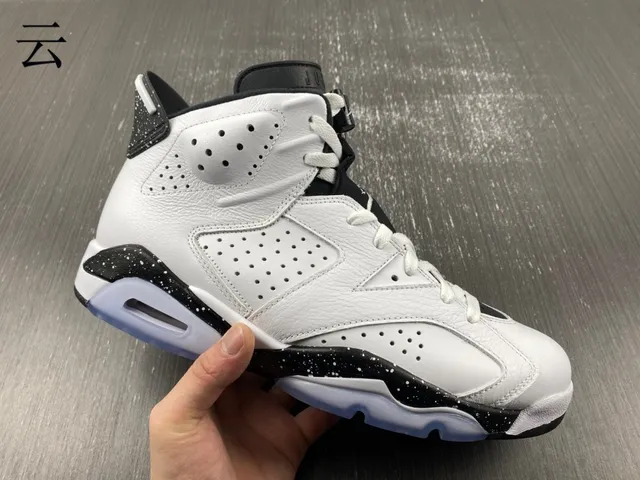 Air Jordan 6 White Black Light Blue Basketball Shoes 6