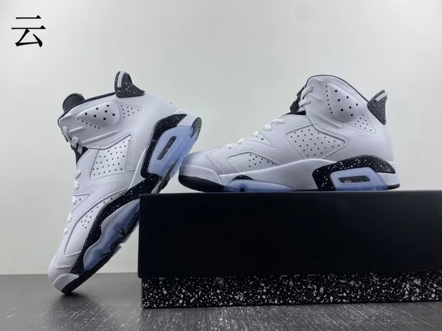 Air Jordan 6 White Black Light Blue Basketball Shoes 14