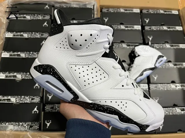 Air Jordan 6 White Black Light Blue Basketball Shoes 22