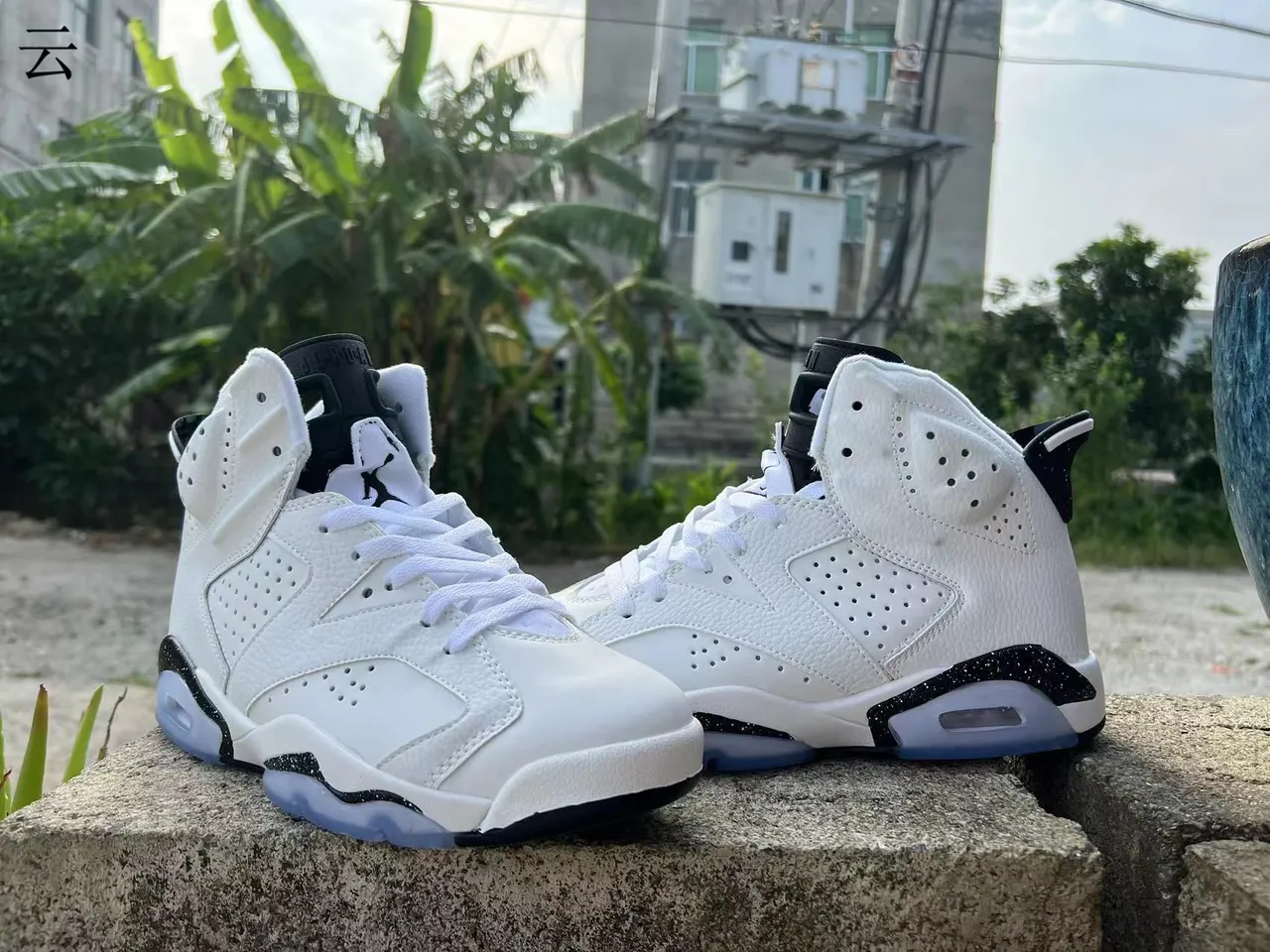 Air Jordan 6 White Black Speckle Basketball Shoes 2