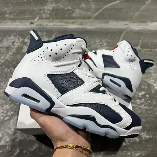 Air Jordan 6 Blanco Marino Zapatos de Baloncesto