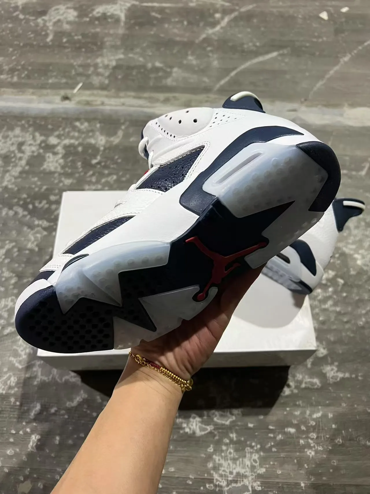 Air Jordan 6 White Navy Basketball Shoes 6