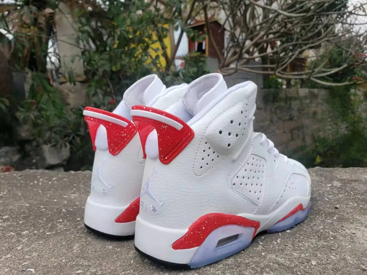Air Jordan 6 White Red Cement Basketball Shoes 3