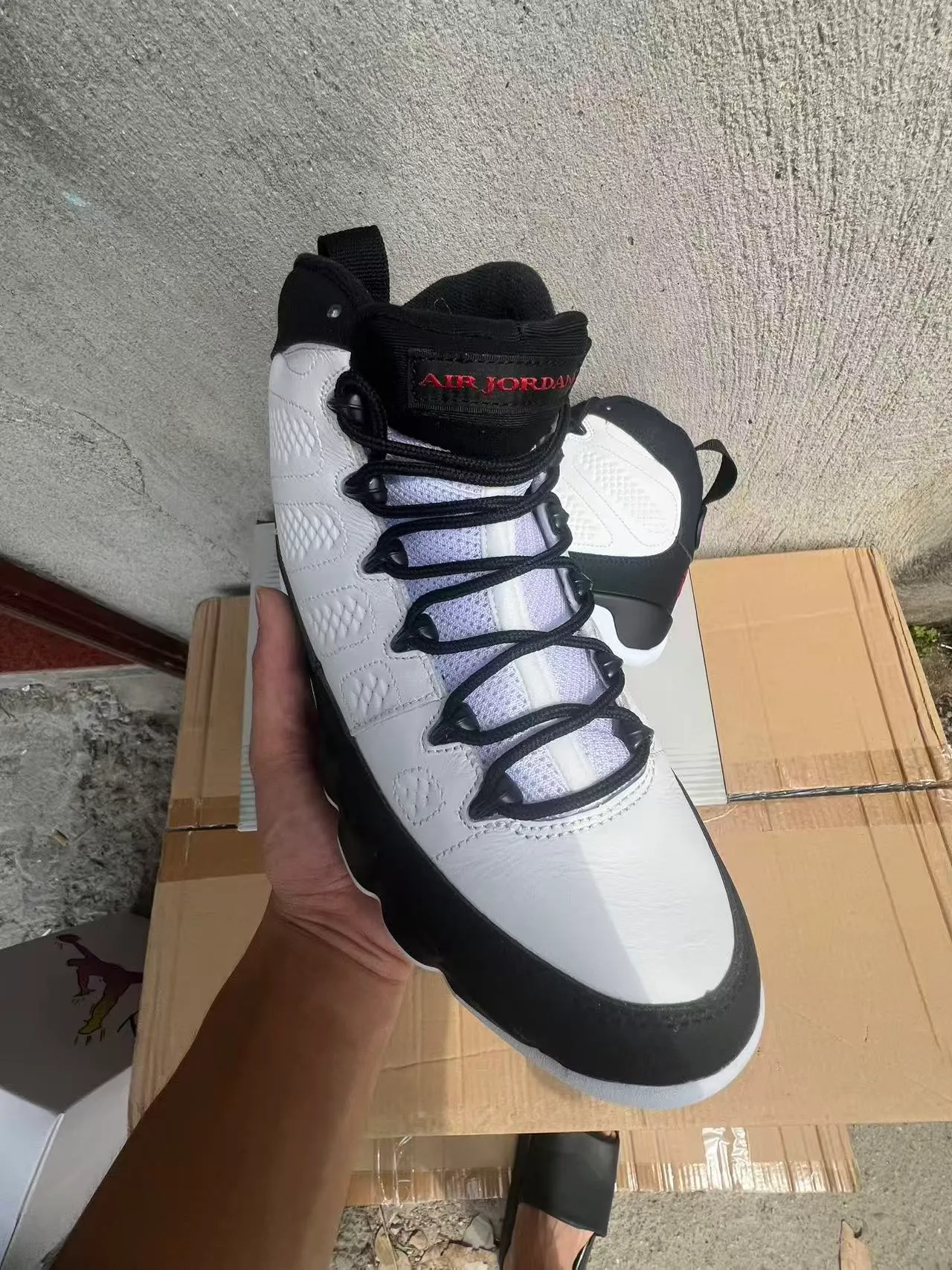 Air Jordan 9 White Black Red Basketball Shoes 2