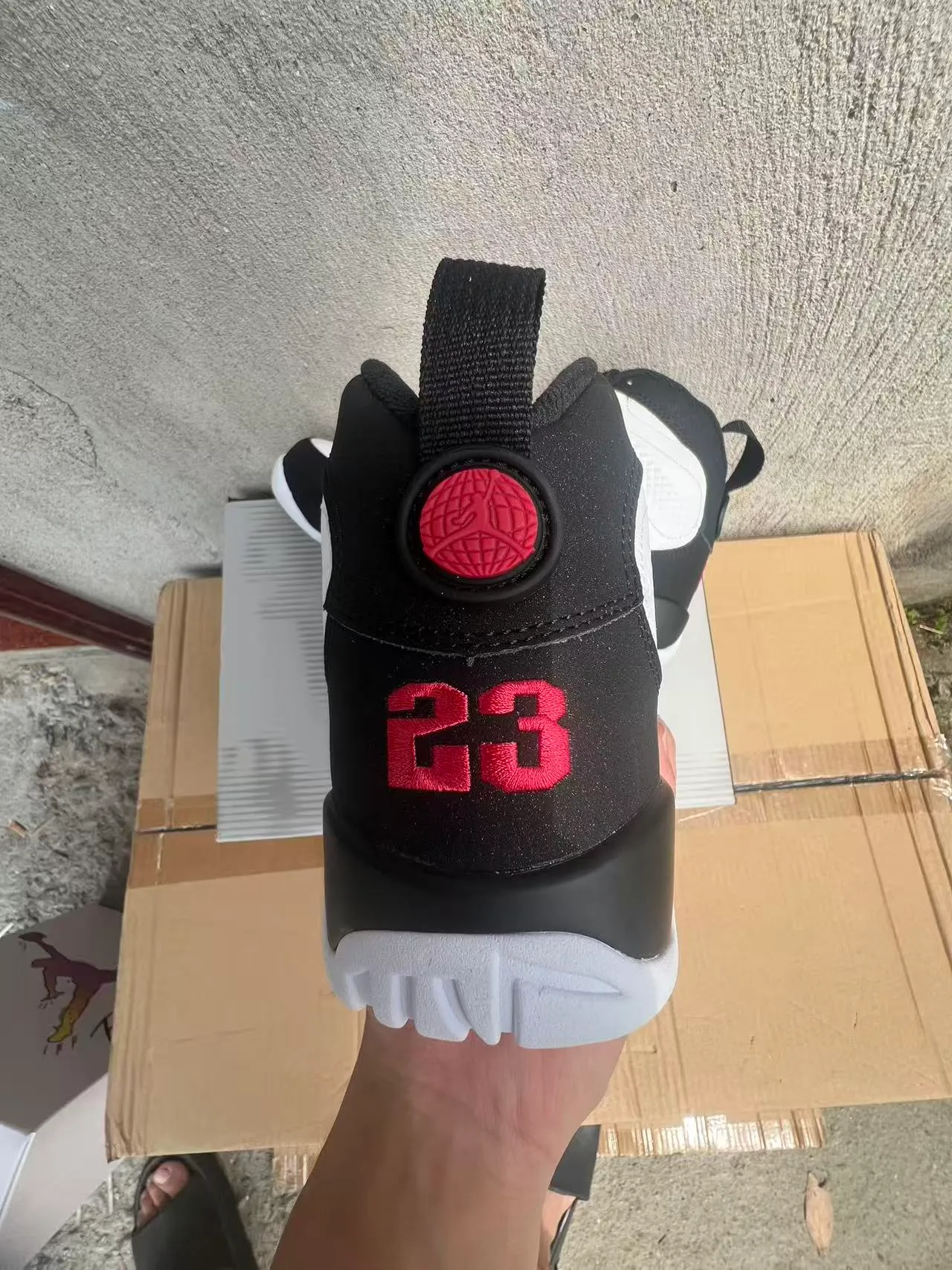 Air Jordan 9 White Black Red Basketball Shoes 8