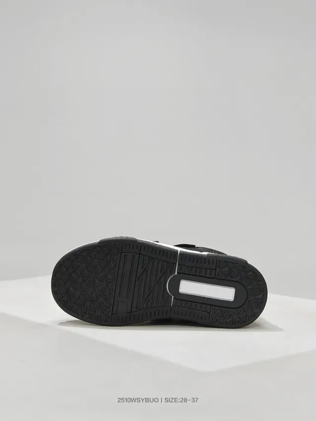 Air Jordan Black Beige Velcro Strap Closure Molded Heel Counter Lifestyle Sneakers 3
