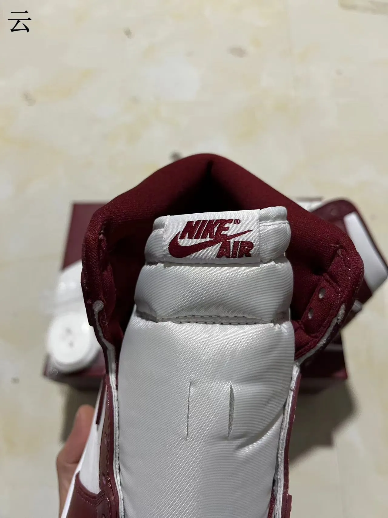 Air Jordan Burgundy White High-Top Leather Upper Basketball Shoes 4