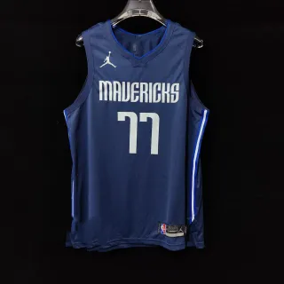 Air Jordan Dallas Mavericks Statement Navy White Sleeveless Mesh Jersey
