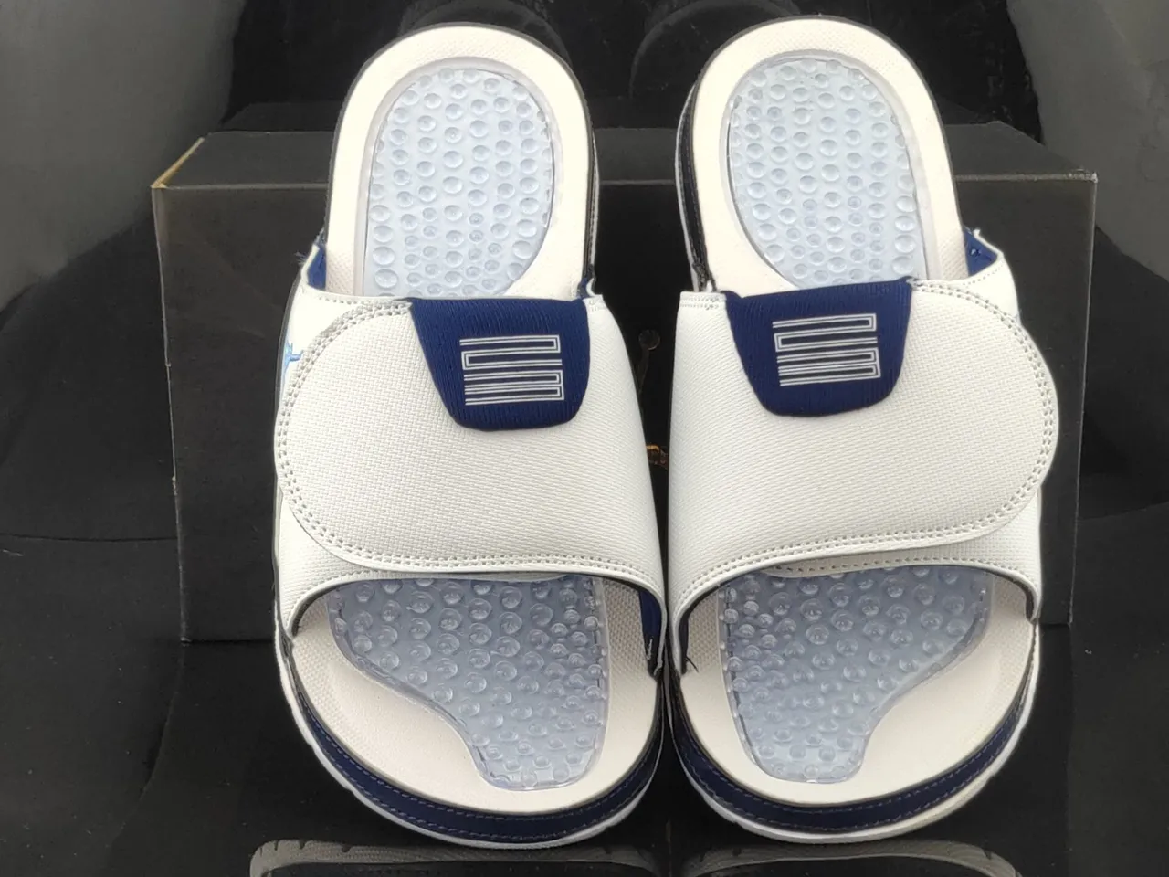 Air Jordan Hydro Slide Off-White Navy Blue Bubble Pod Slipper 5