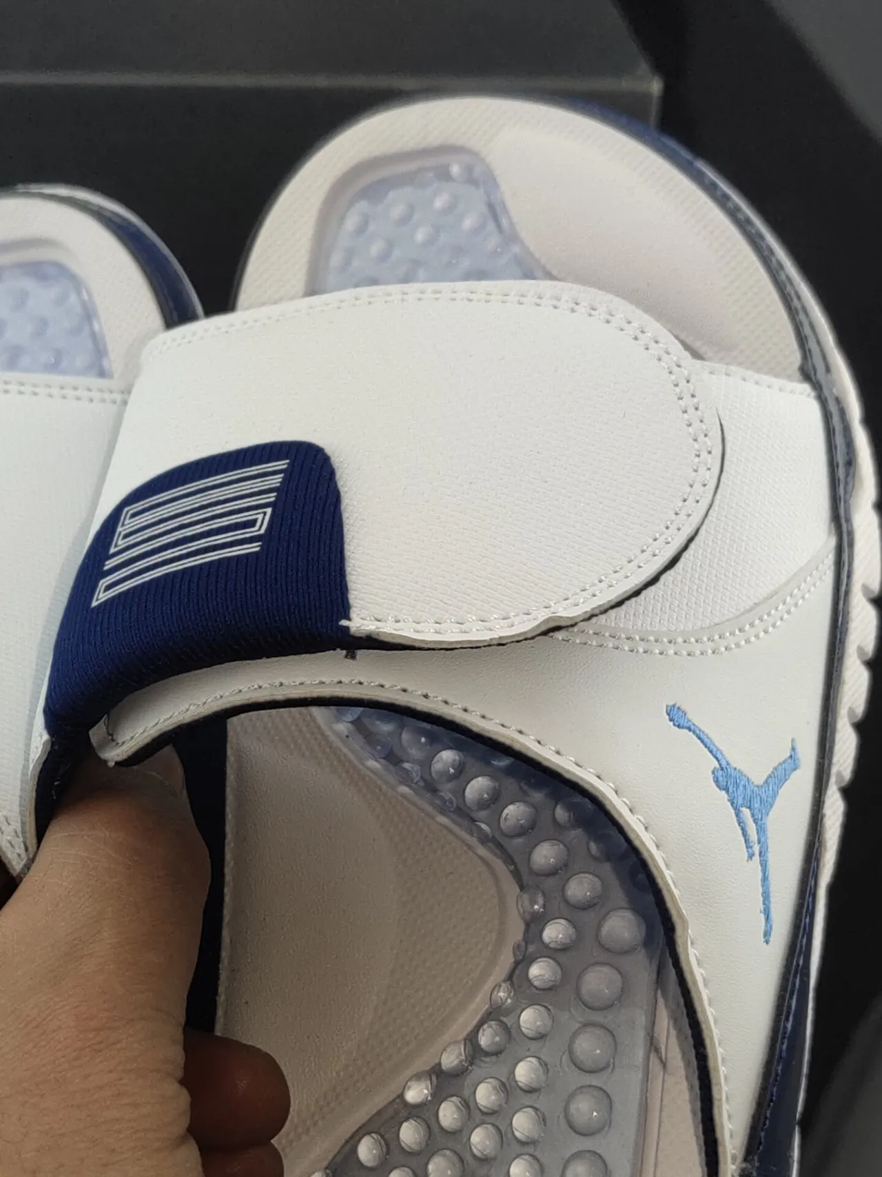 Air Jordan Hydro Slide Off-White Navy Blue Bubble Pod Slipper 6