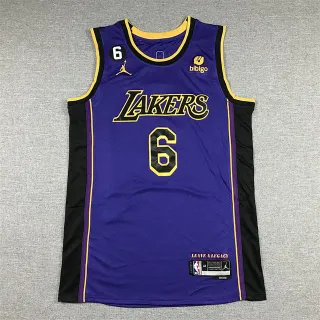 Air Jordan Lakers Statement Edition Purple Black Yellow Basketball Jersey