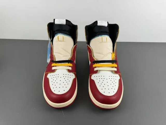 Air Jordan Red White High-Top Leather-Paneled Basketball Shoes 10