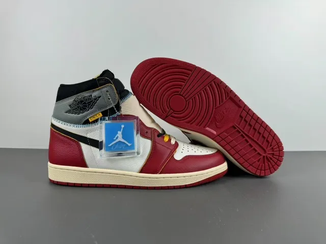 Air Jordan Red White High-Top Leather-Paneled Basketball Shoes 11