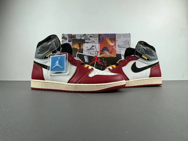 Air Jordan Red White High-Top Leather-Paneled Basketball Shoes 13