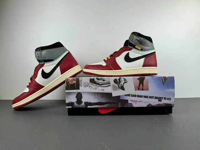 Air Jordan Red White High-Top Leather-Paneled Basketball Shoes 14