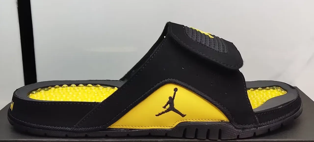 Air Jordan Slide Black and Yellow Podded Footbed Slippers 5