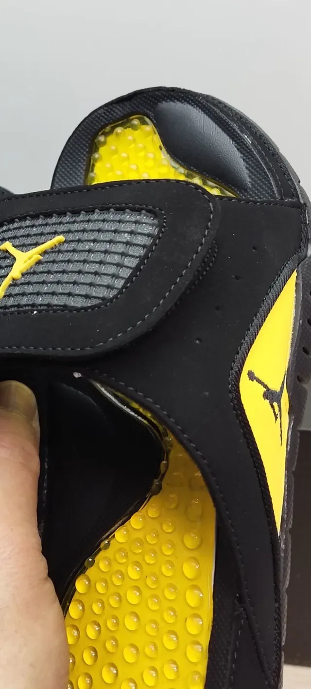 Air Jordan Slide Black and Yellow Podded Footbed Slippers 6