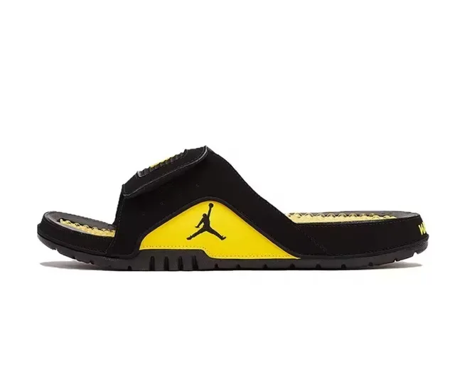 Air Jordan Slide Black and Yellow Podded Footbed Slippers 7