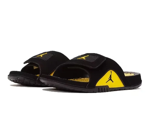 Air Jordan Slide Black and Yellow Podded Footbed Slippers 9