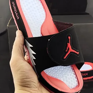 Air Jordan Slide Black Pink Translucent Bubble Footbed Slippers