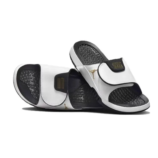 Air Jordan Slide Sandal White Black Gold Slippers 2
