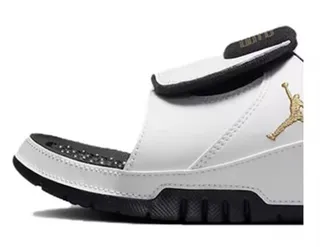 Air Jordan Slide Sandal White Black Gold Slippers 3