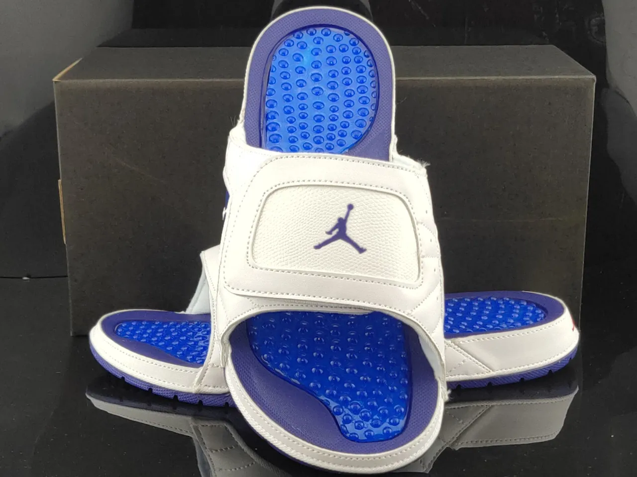 Air Jordan Slide Sandal White Royal Blue Purple Slippers 3