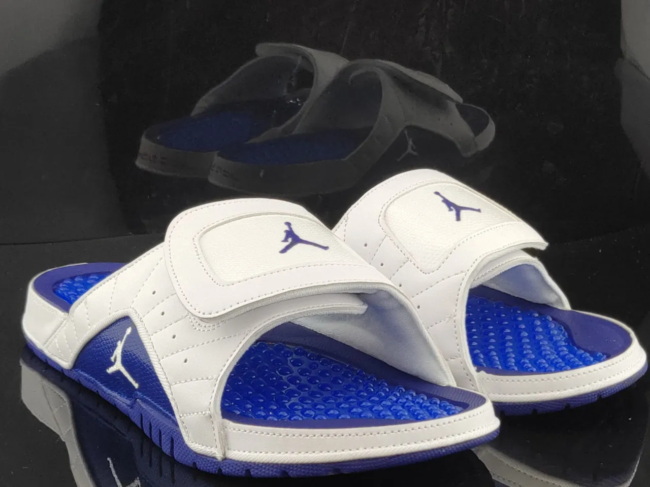 Air Jordan Slide Sandal White Royal Blue Purple Slippers 4