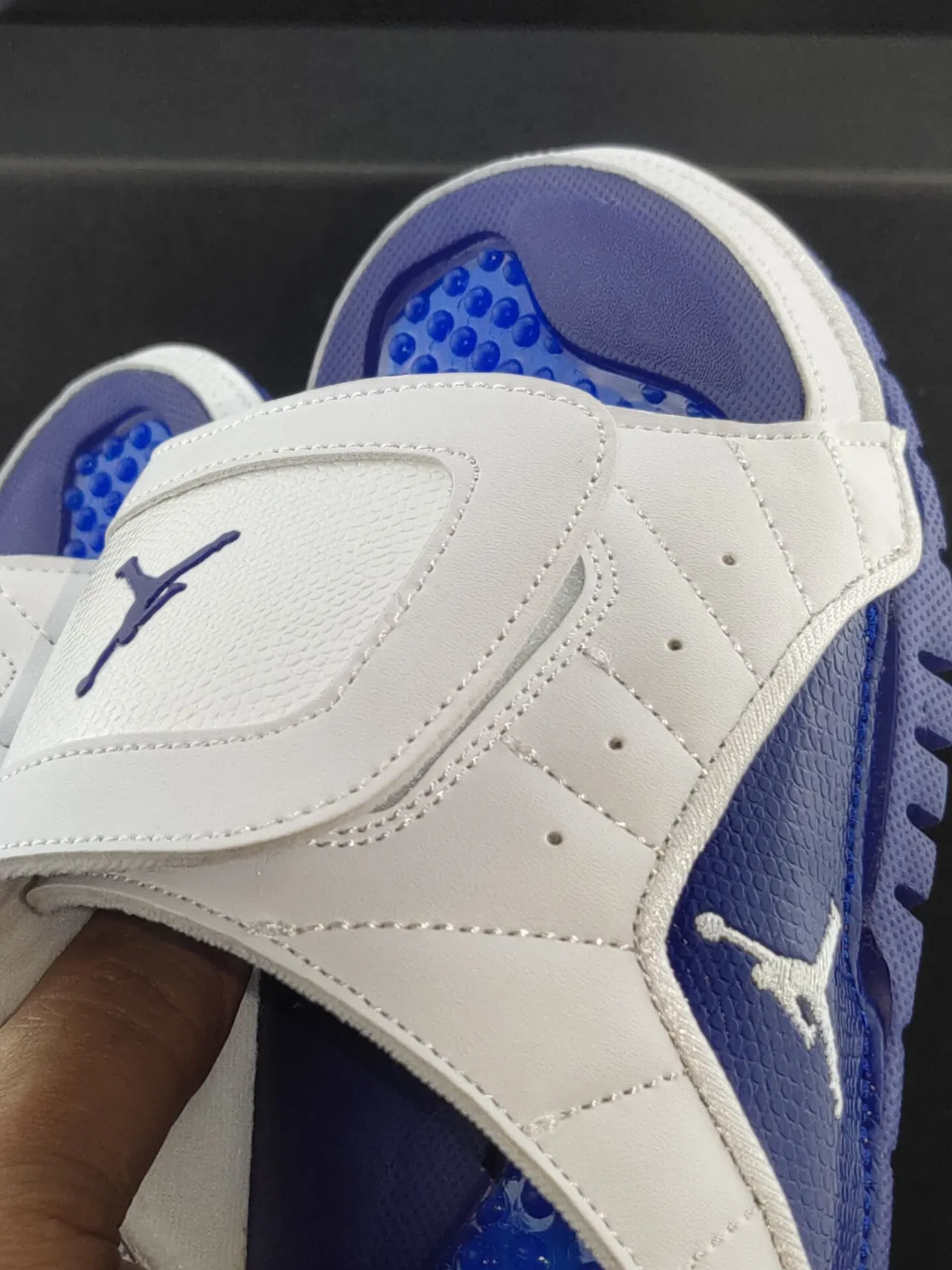Air Jordan Slide Sandal White Royal Blue Purple Slippers 6