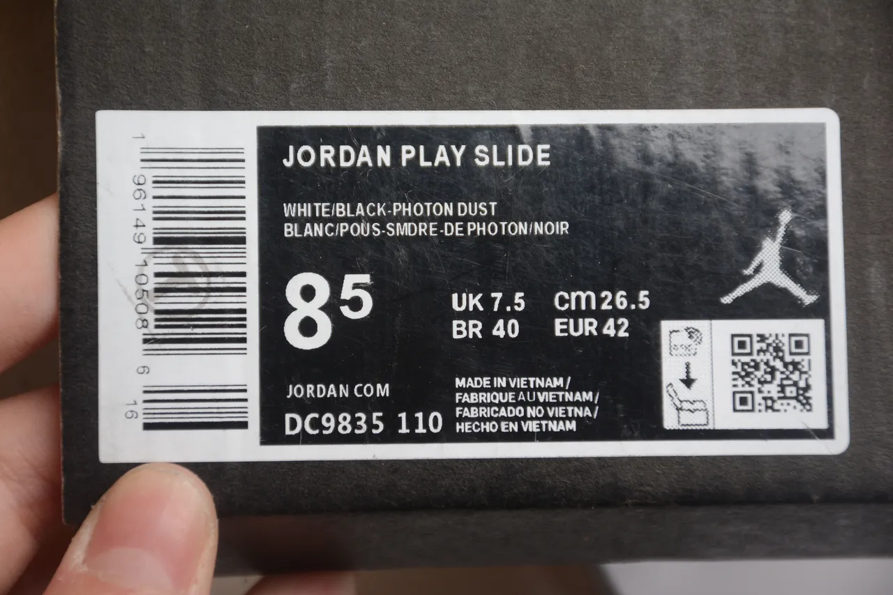 Air Jordan Slide White Black One-Strap Molded Footbed Slippers 2