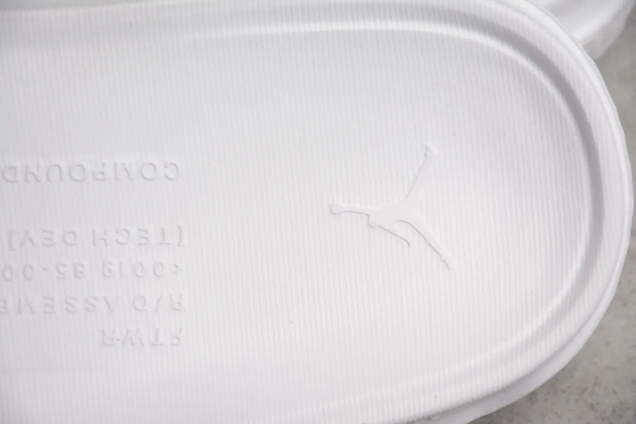 Air Jordan Slide White Black One-Strap Molded Footbed Slippers 3
