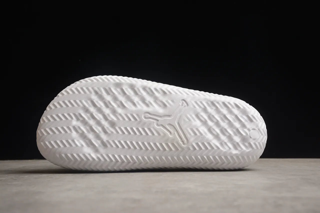 Air Jordan Slide White Black One-Strap Molded Footbed Slippers 9