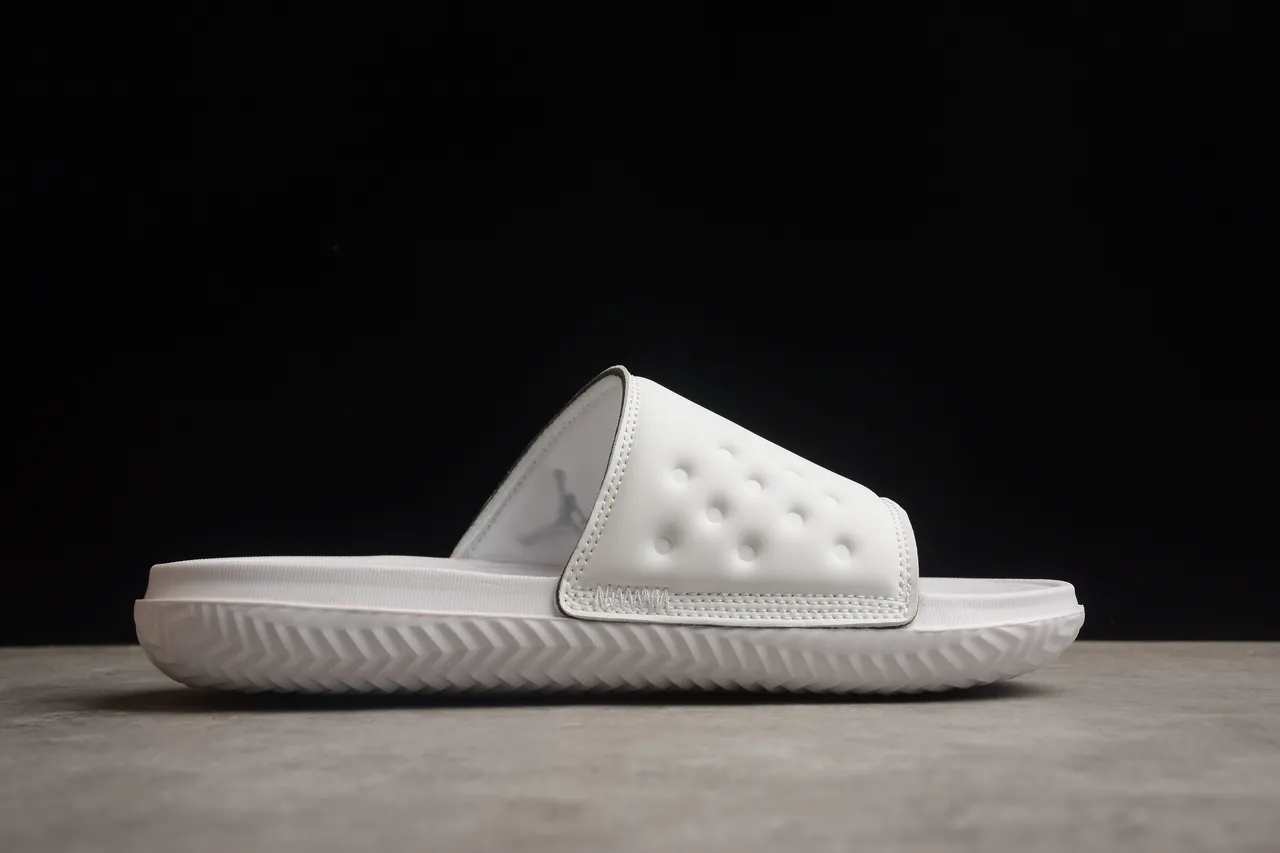 Air Jordan Slide White Black One-Strap Molded Footbed Slippers 11
