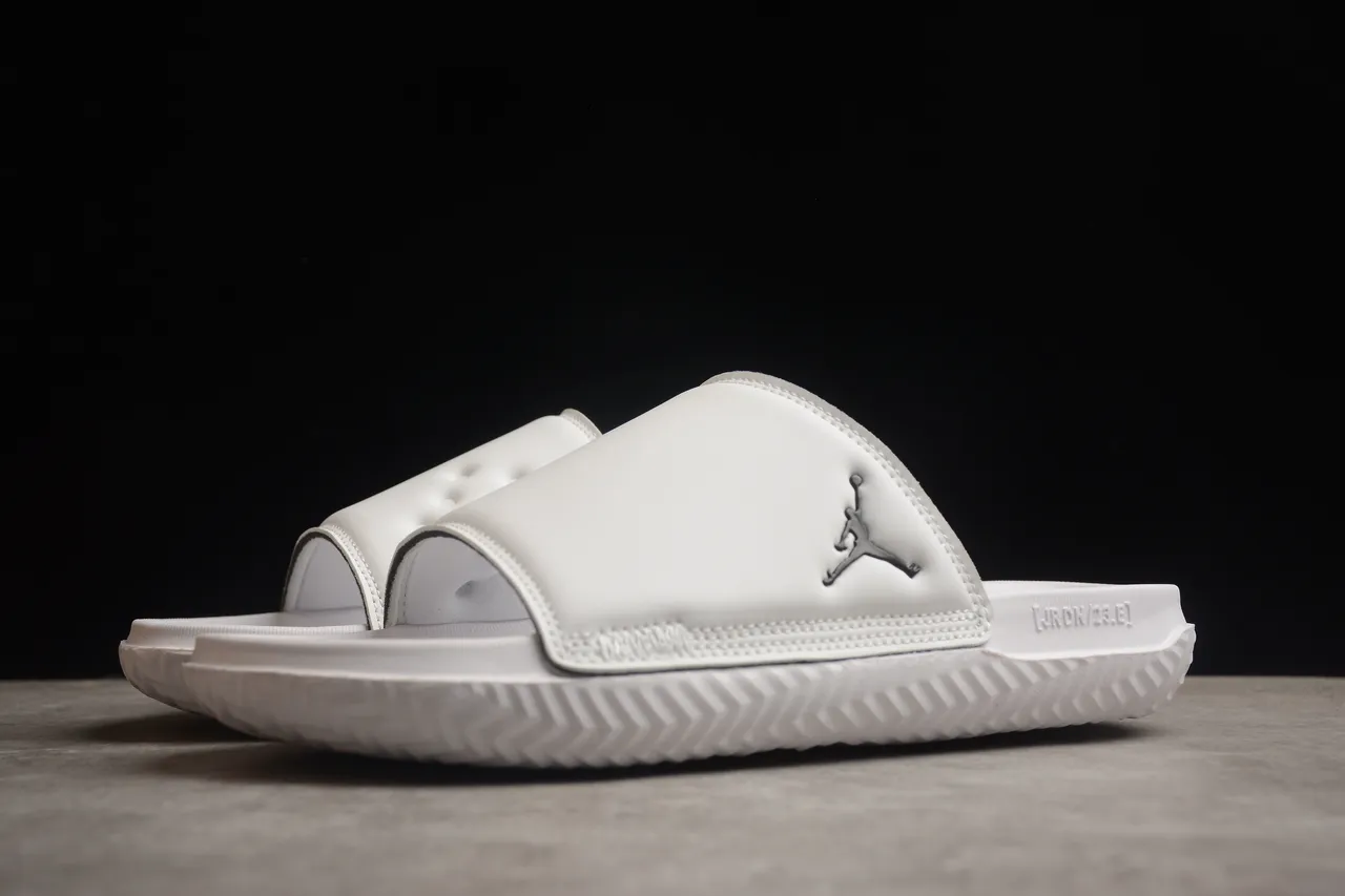Air Jordan Slide White Black One-Strap Molded Footbed Slippers 12