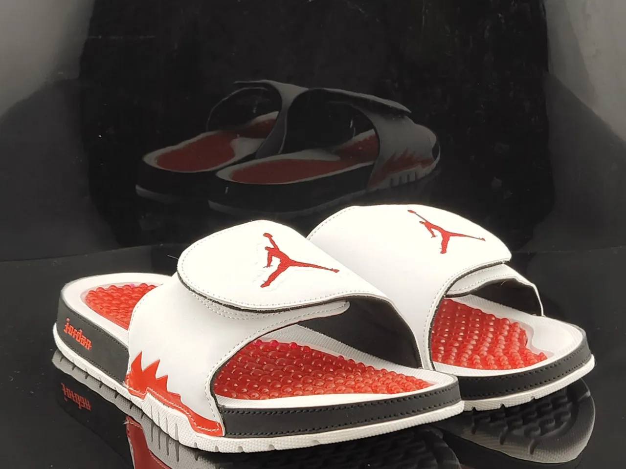 Air Jordan Slide White Red Black Slippers 3