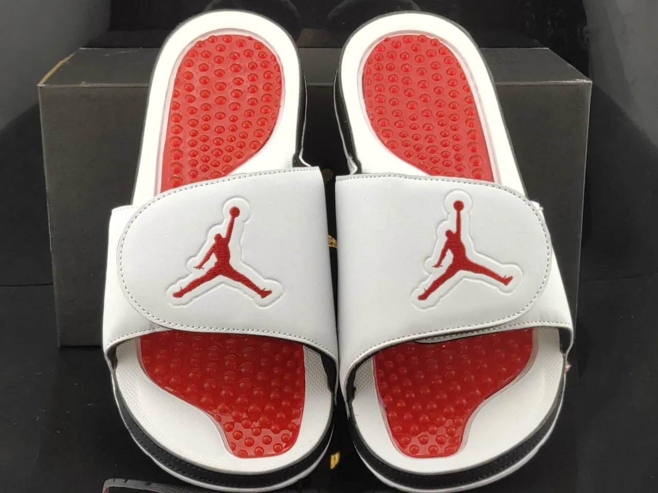 Air Jordan Slide White Red Black Slippers 5
