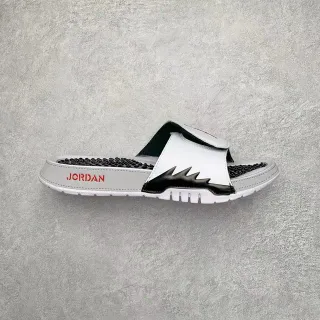 Air Jordan White Black Single-Strap Slide Textured Footbed Slippers