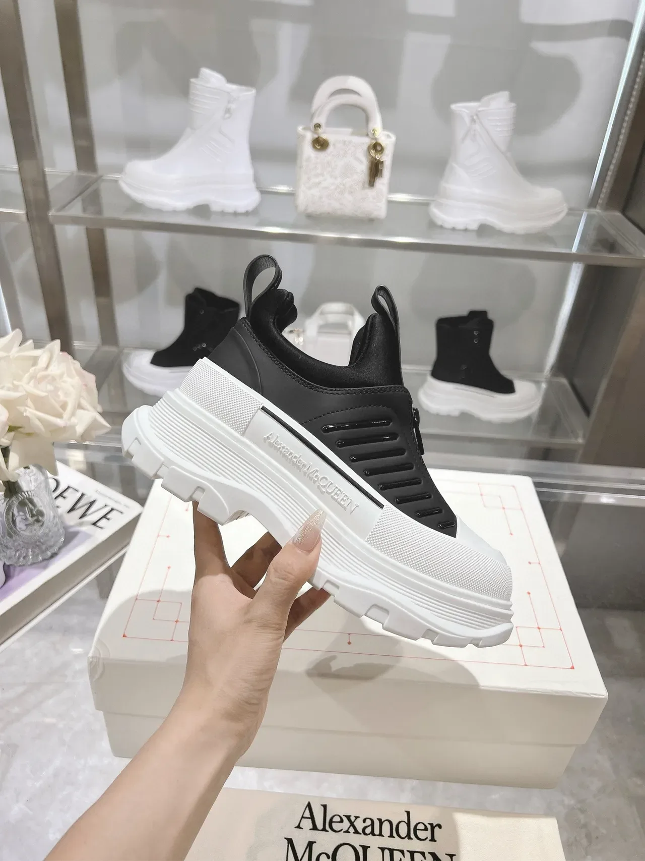Alexander McQueen Oversized Sneaker Black and White Chunky Sneakers 2