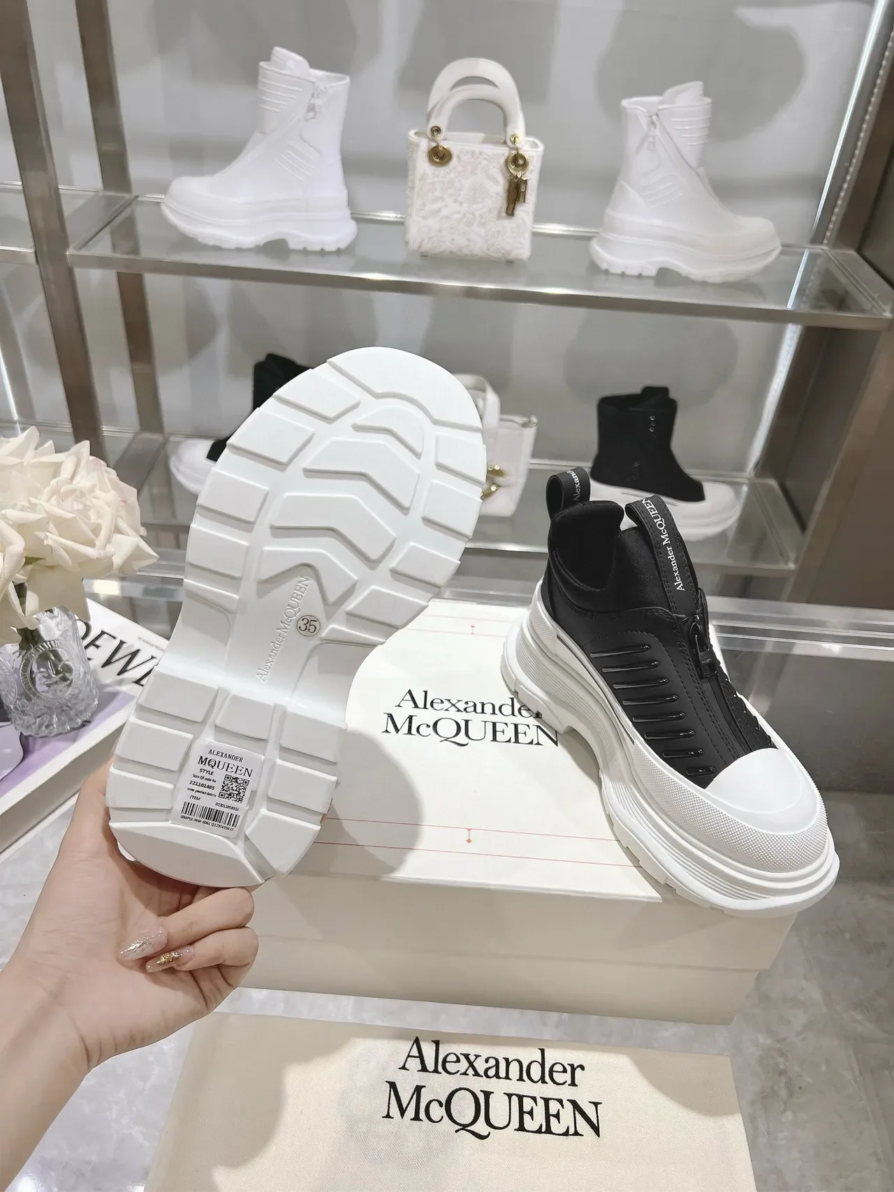 Alexander McQueen Oversized Sneaker Black and White Chunky Sneakers 3