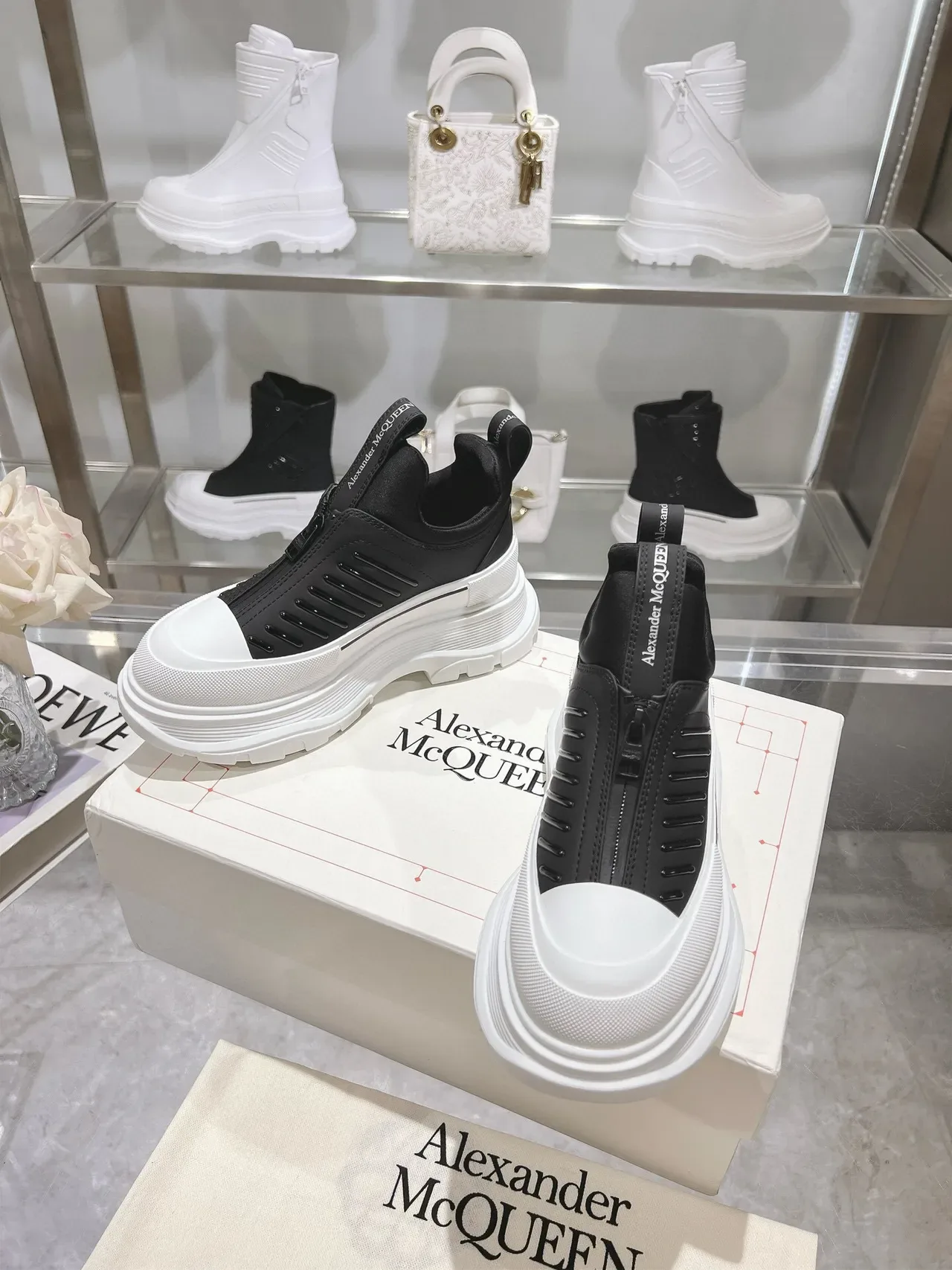 Alexander McQueen Oversized Sneaker Black and White Chunky Sneakers 6