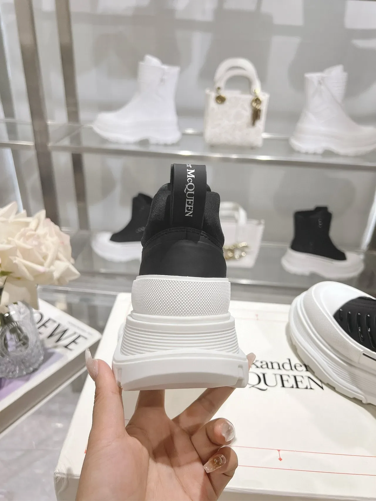 Alexander McQueen Oversized Sneaker Black and White Chunky Sneakers 7