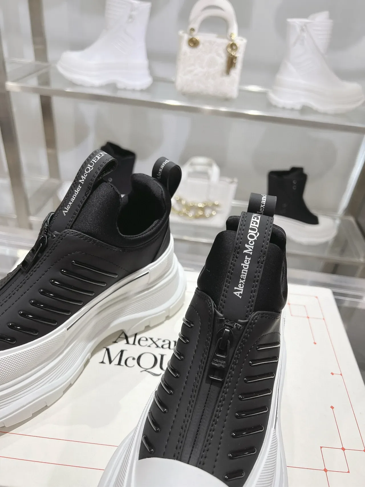 Alexander McQueen Oversized Sneaker Black and White Chunky Sneakers 8