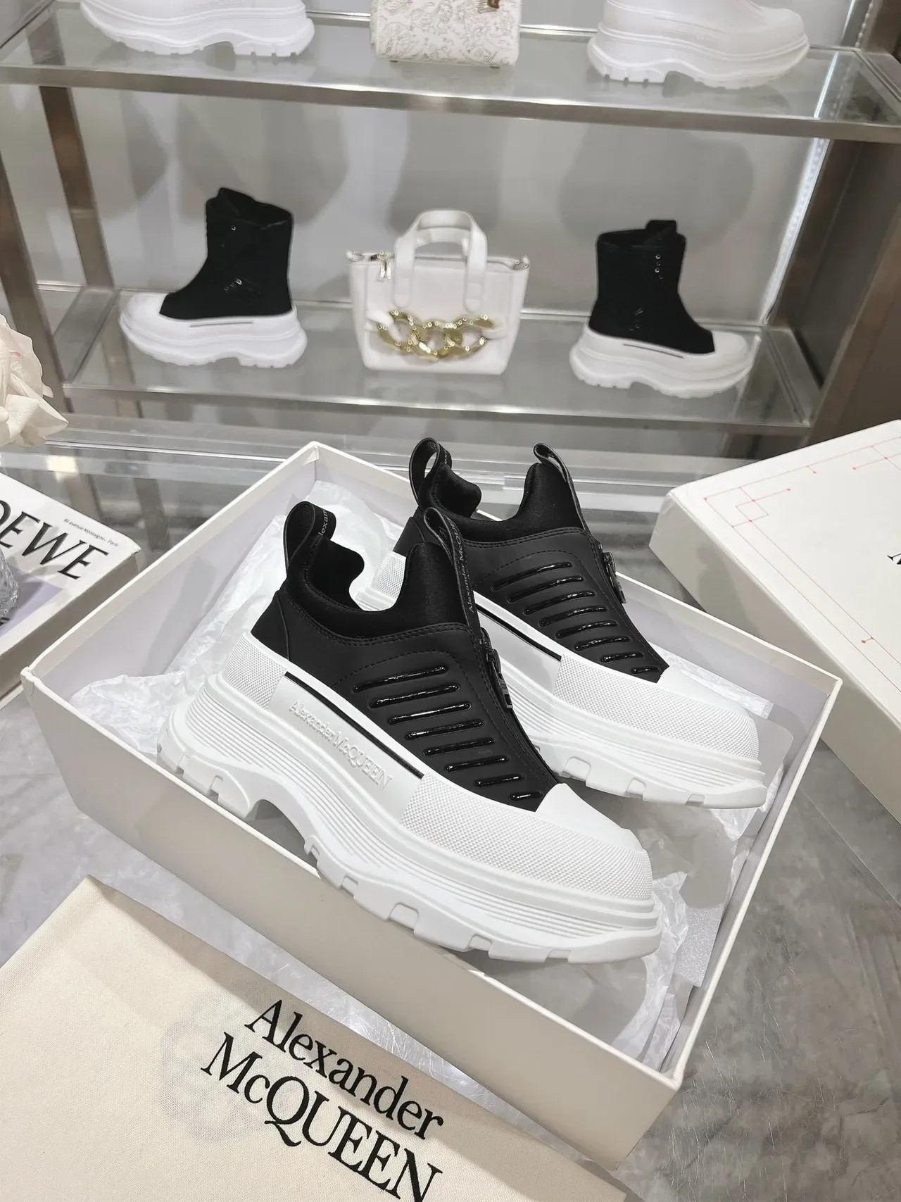 Alexander McQueen Oversized Sneaker Black and White Chunky Sneakers 9